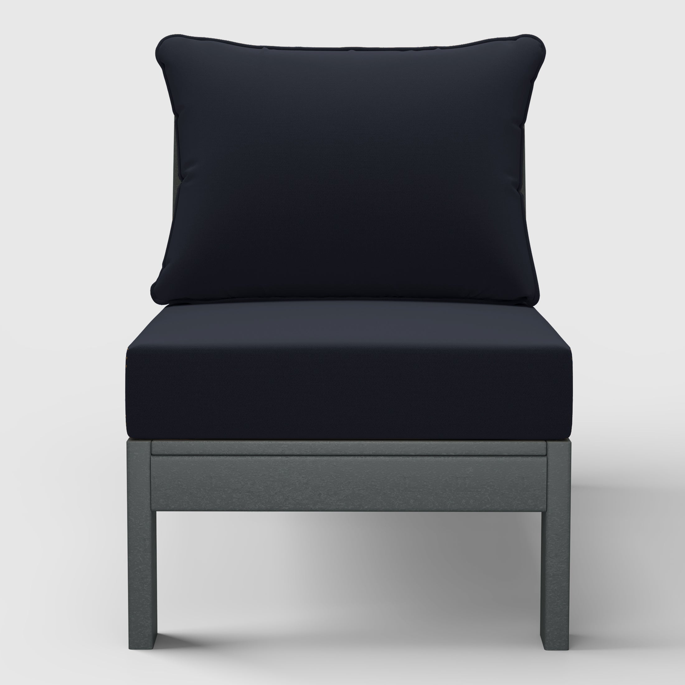 Avalon Outdoor HDPE Deep Seating Modular Armless Patio Chair with Patio Cushions