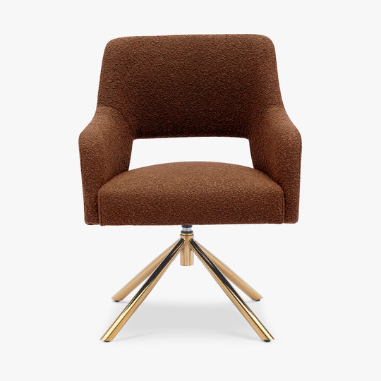 Genevieve Mid-Century Modern Wide Boucle Swivel Accent Arm Chair