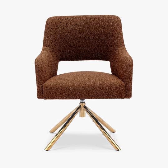 Genevieve Mid-Century Modern Wide Boucle Swivel Accent Arm Chair (Set of 4)