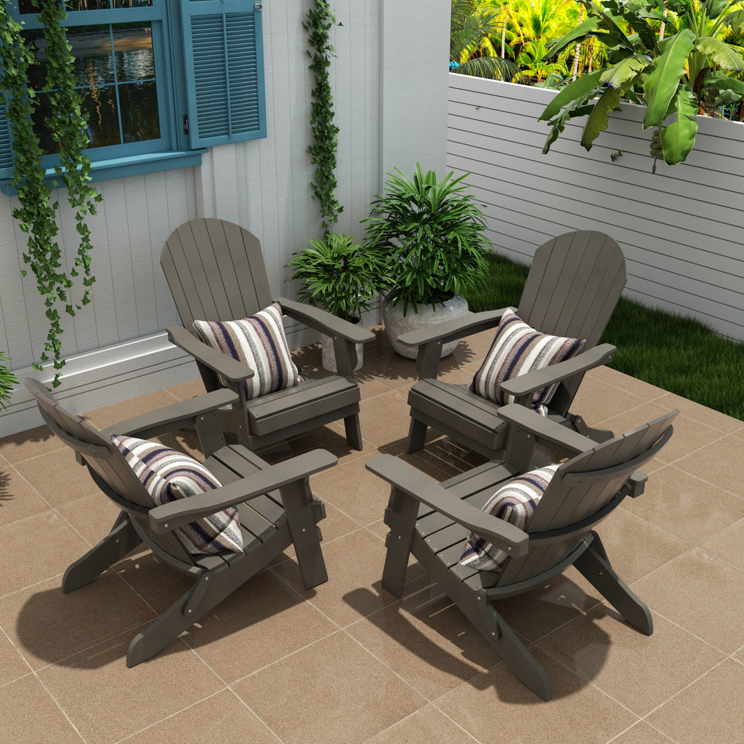 Tuscany HIPS Outdoor Folding Adirondack Chair (Set of 4)