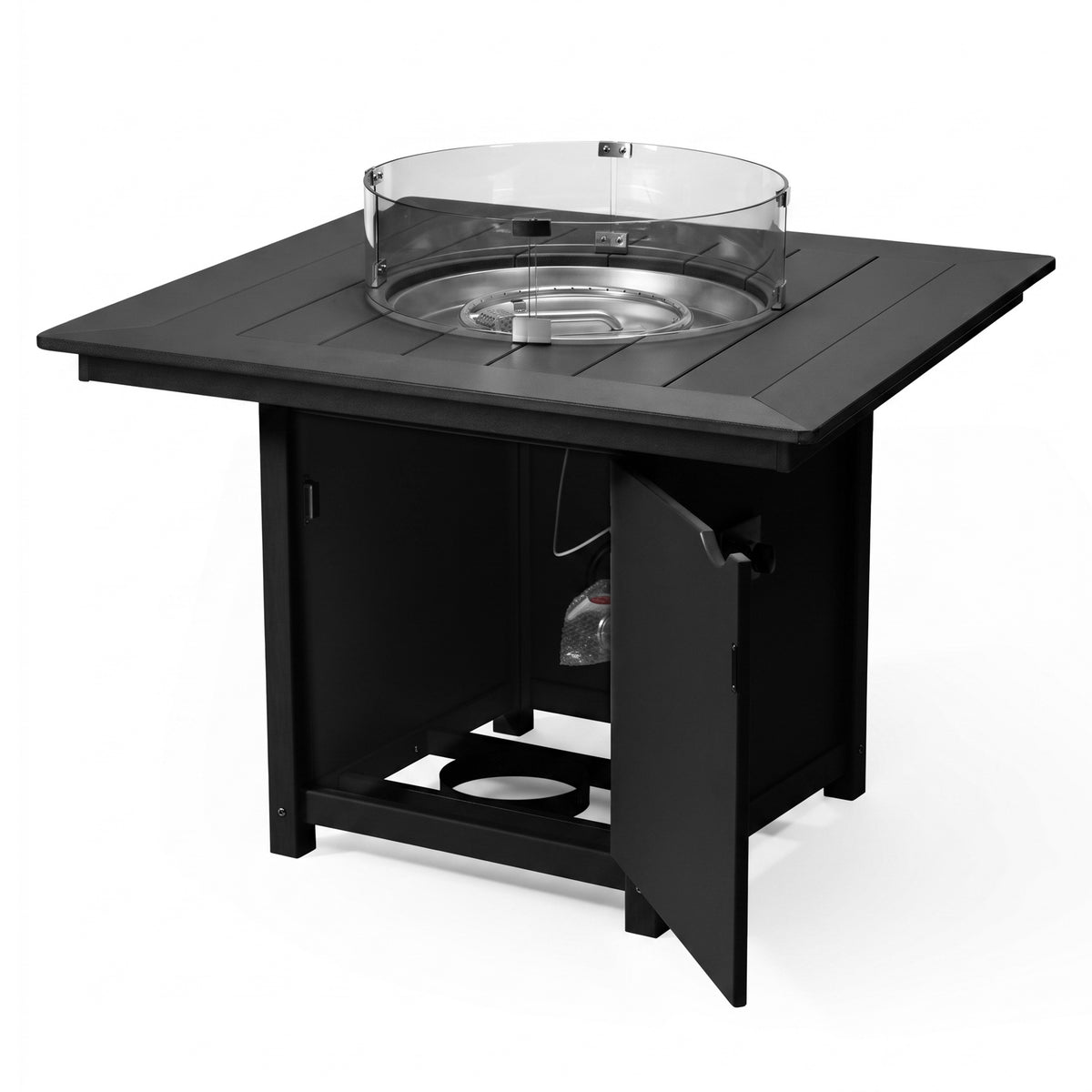 Helios Modern Outdoor Patio Propane 42" Square Fire Pit Table
