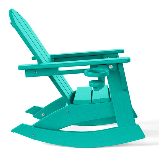 Malibu Outdoor HDPE Plastic Preschool Toddler Classic Adirondack Rocking Chairs (Set of 2)