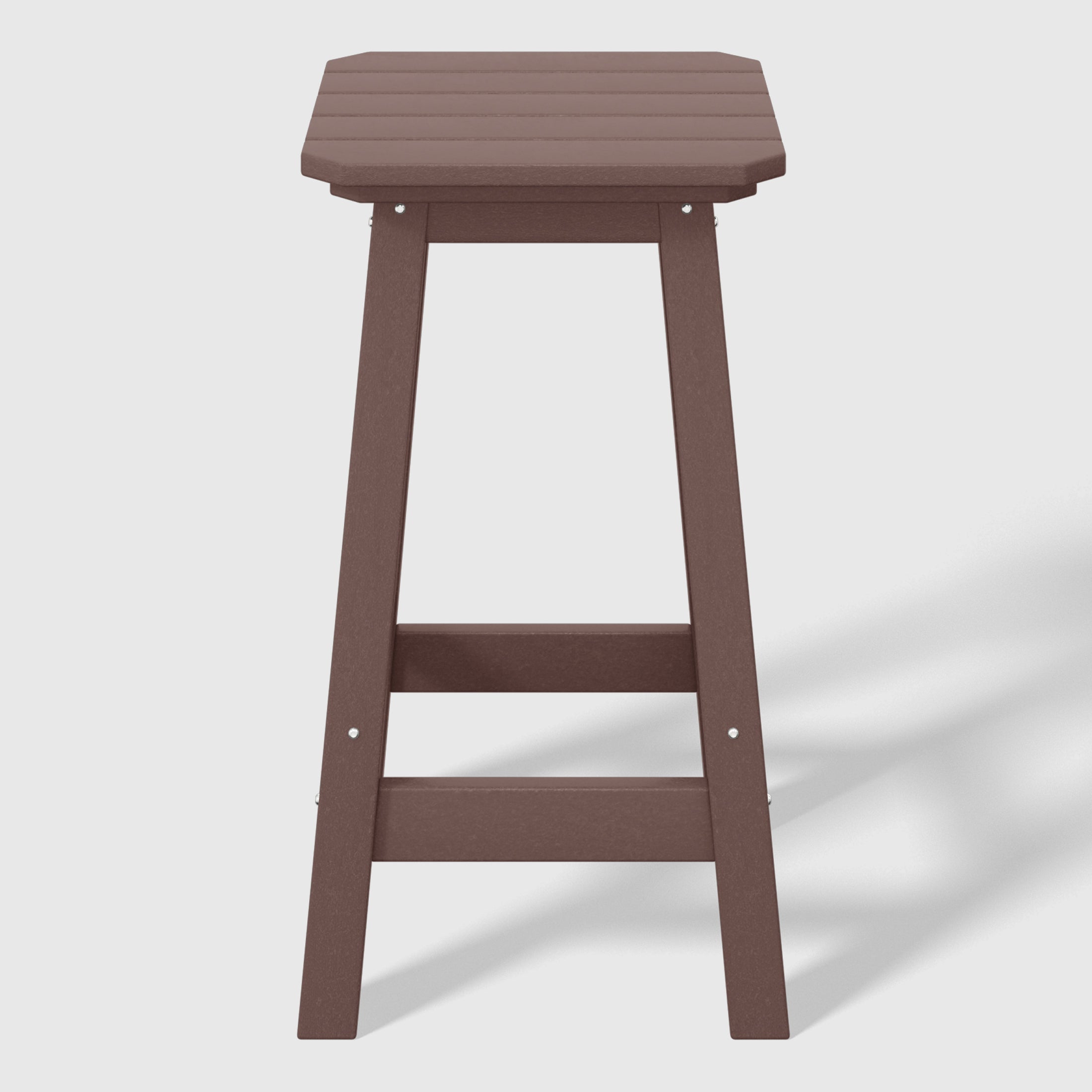 Malibu 24" HDPE Outdoor Patio Counter High Backless Square Bar Stools Set of 2
