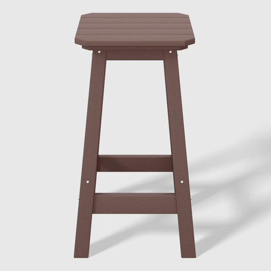 Malibu 24" HDPE Outdoor Patio Counter High Backless Square Bar Stools Set of Three
