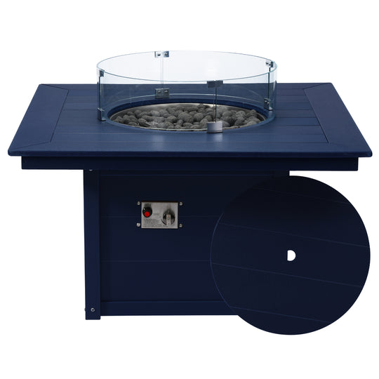 Helios 42" Modern Outdoor Patio Propane Square Fire Pit Table