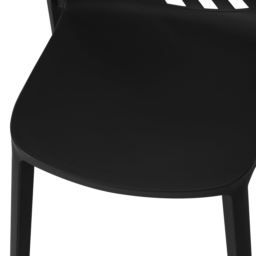 Playa Outdoor Modern Stackable Polypropylene Plastic Patio Bistro Dining Side Chairs (Set of 2)