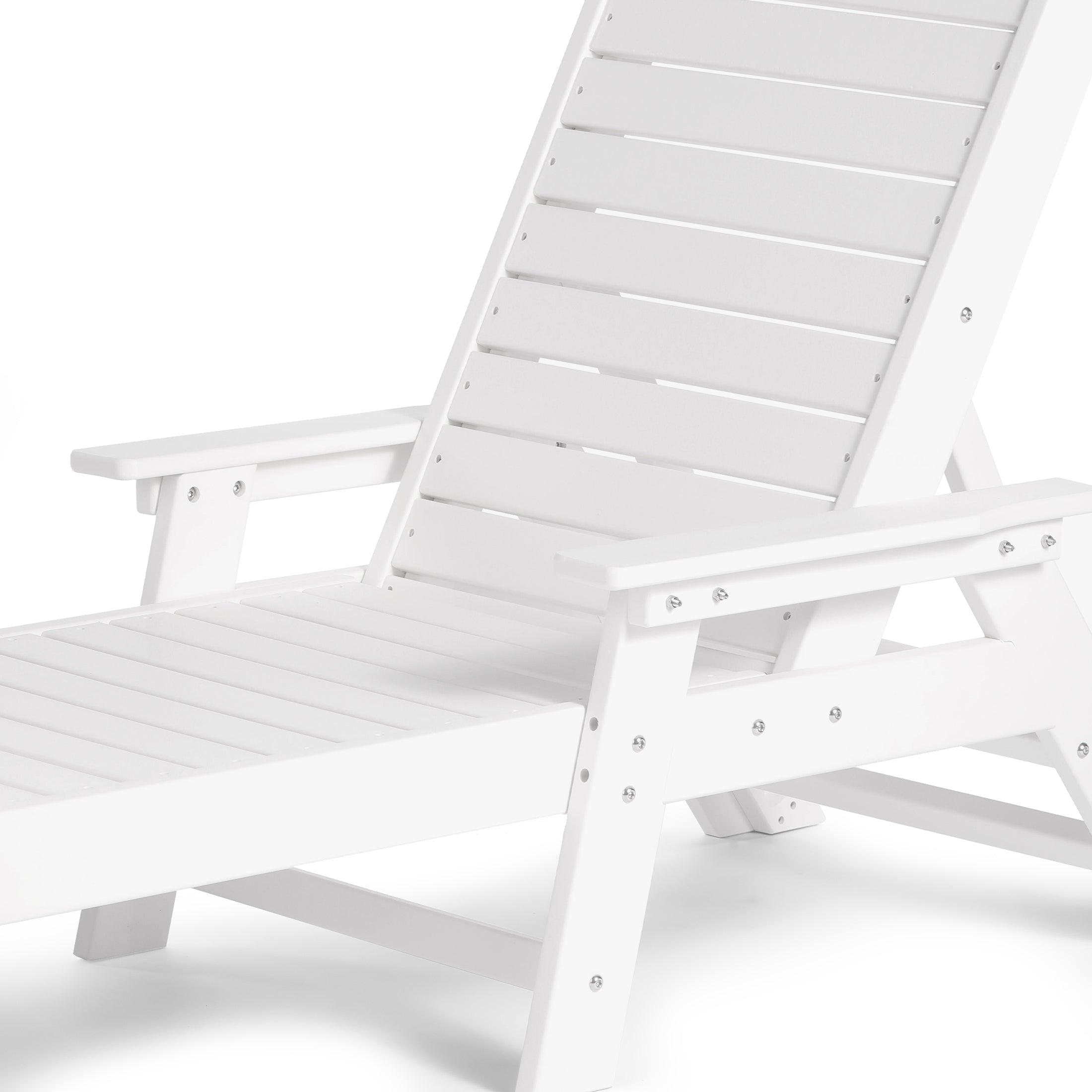 Malibu Poly Reclining Chaise Lounge Set With Table