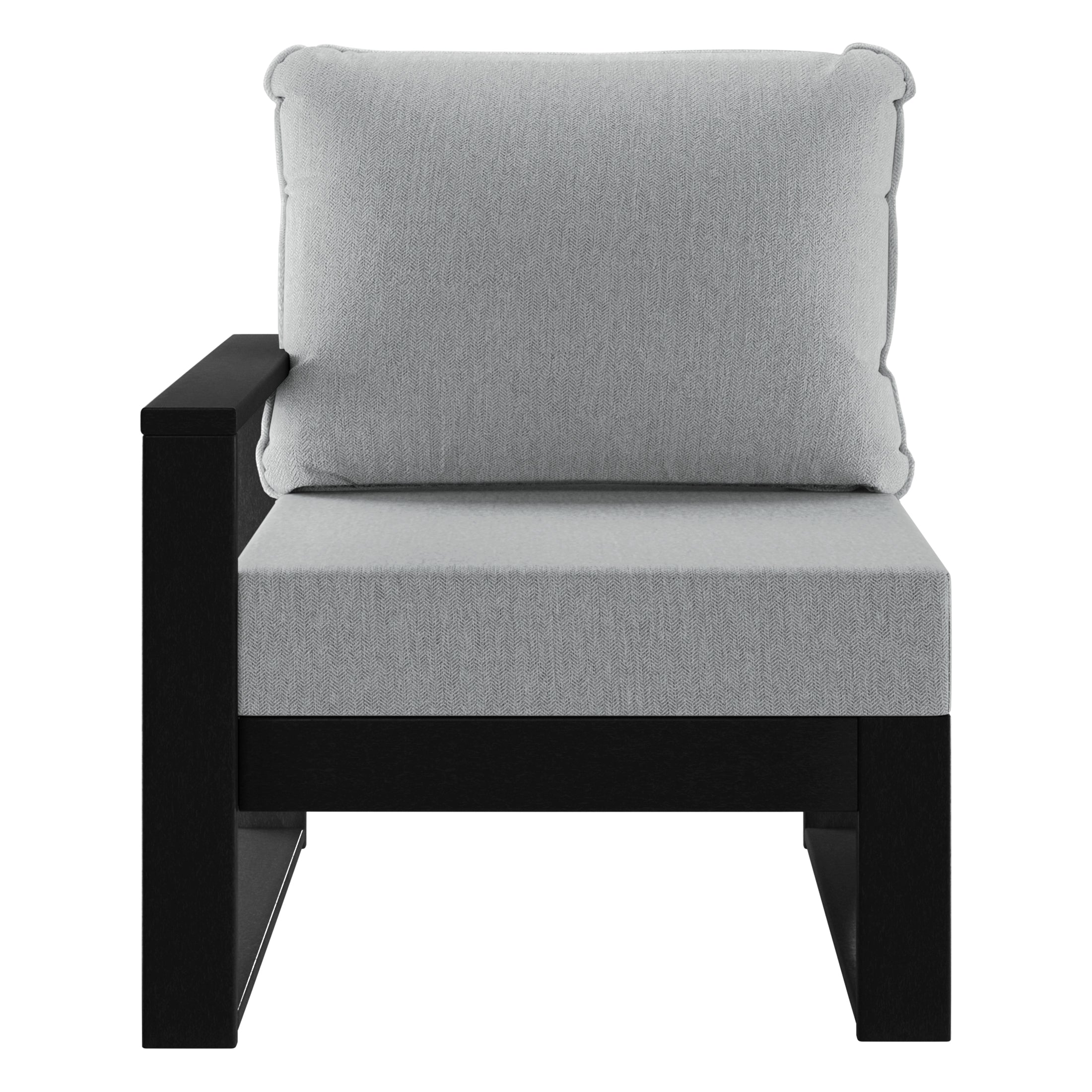 Montara Outdoor HDPE Left Arm Sectional Patio Corner Club Chair with Patio Cushions