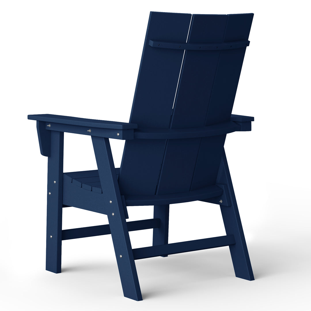 Ashore Outdoor Patio HDPE Plastic Modern Adirondack Dining Chair