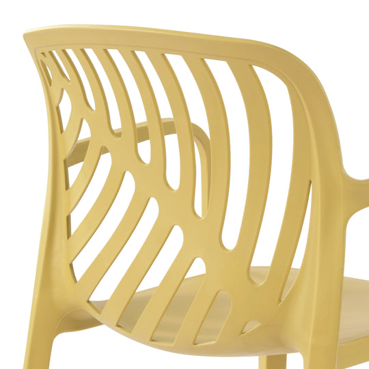 Playa Outdoor Modern Stackable Patio Dining Armchairs (Set of 2)