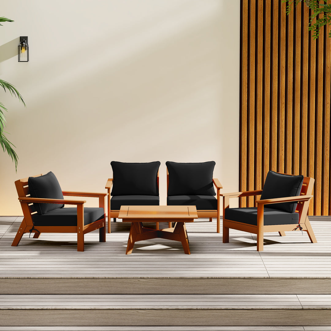 Avalon Outdoor 5-Piece Modular Sectional Patio Furniture Sofa Set
