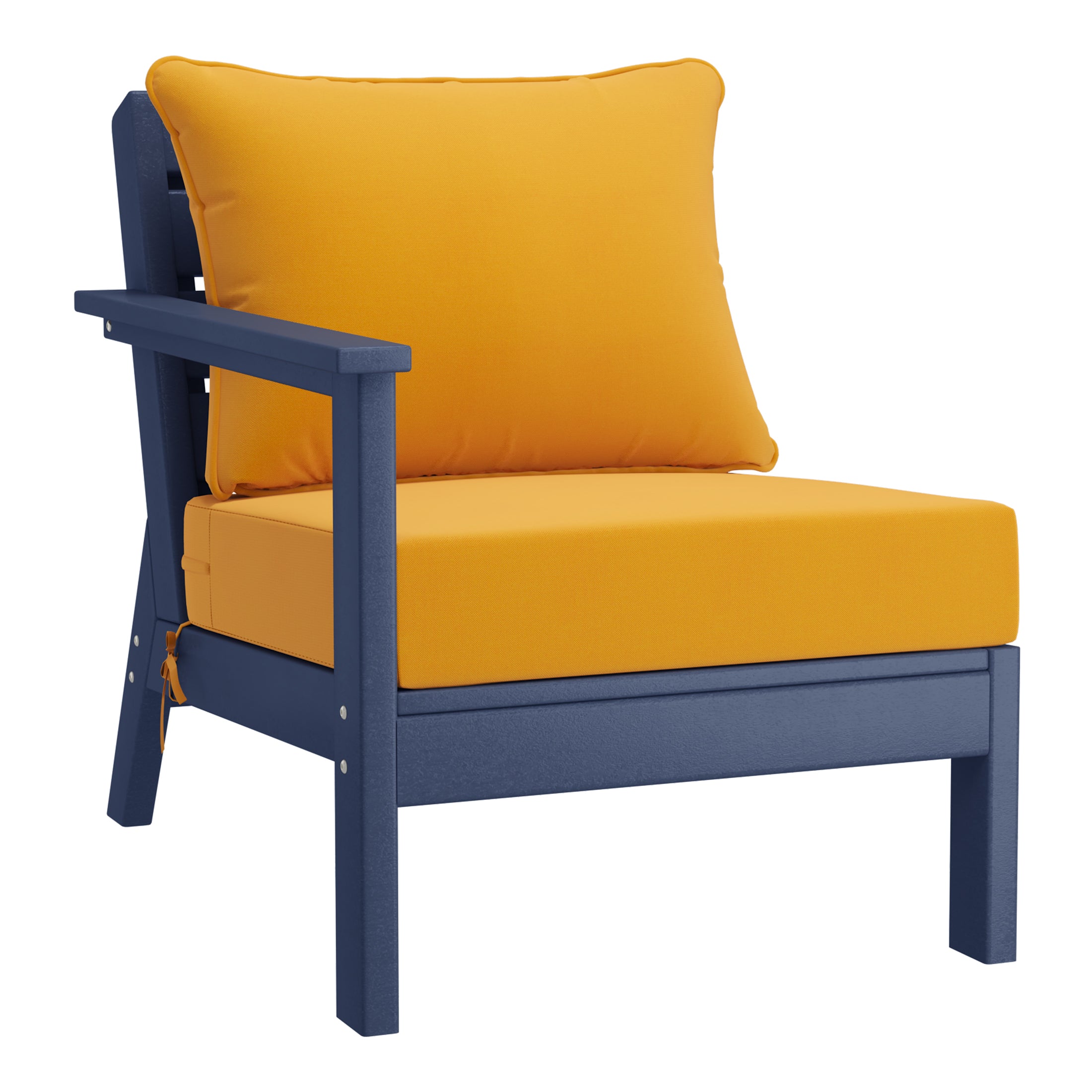 Avalon Outdoor 6-Piece Modular Sectional Patio Furniture Sofa Set in Navy Blue Frame