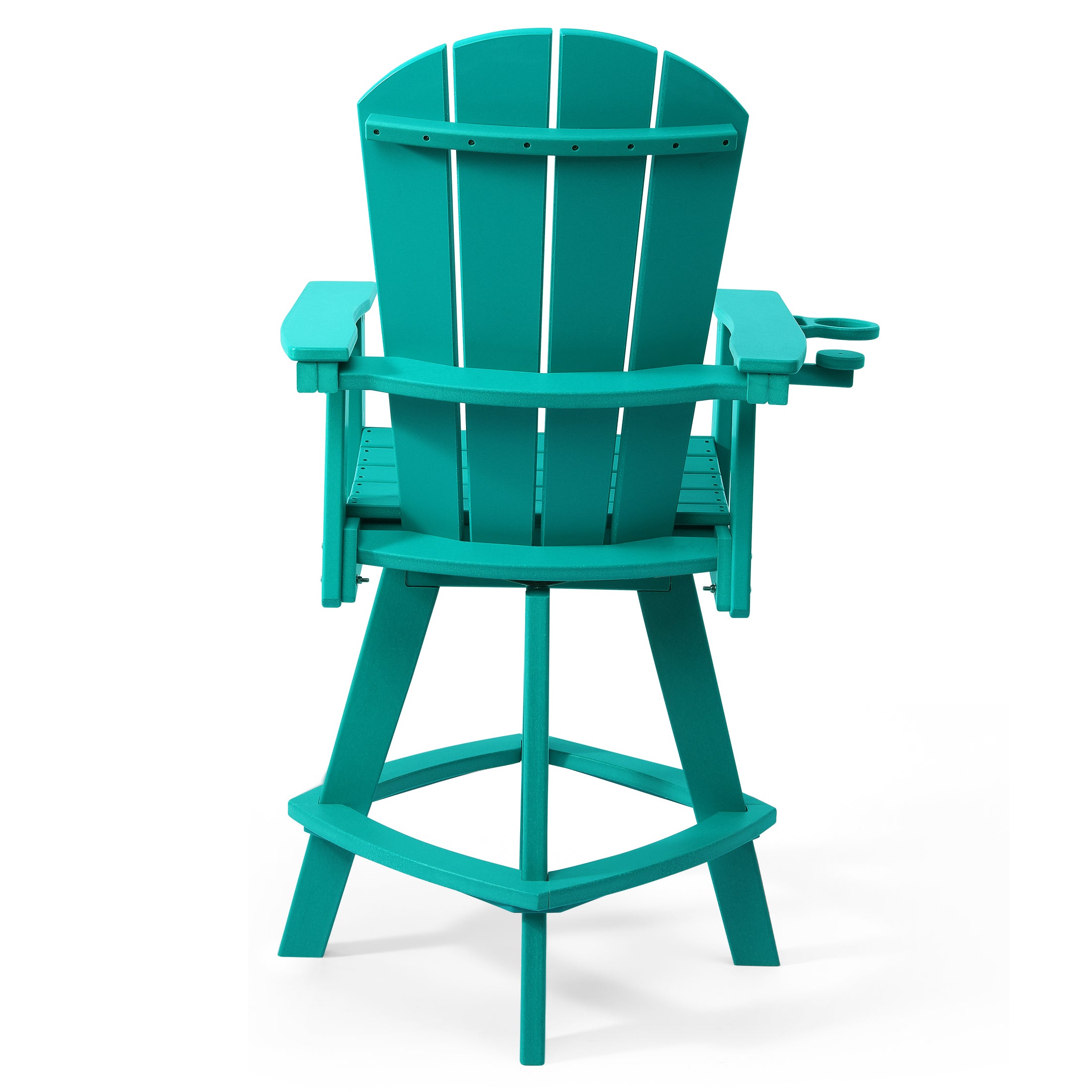 Malibu Outdoor HDPE Swivel Adirondack Bar Height Chair With Cup Holder