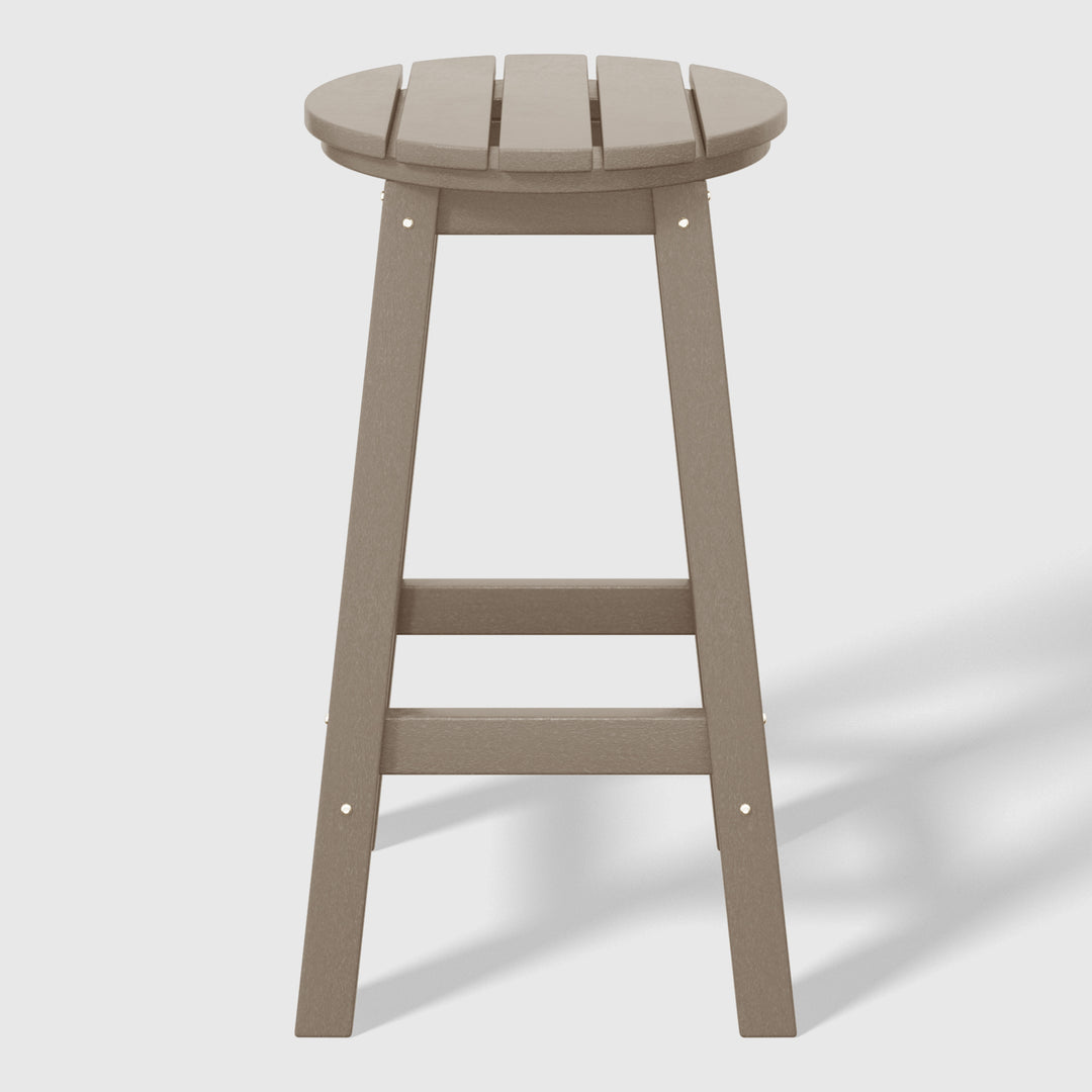 Malibu 24" HDPE Outdoor Patio Round Counter Height Bar Stool