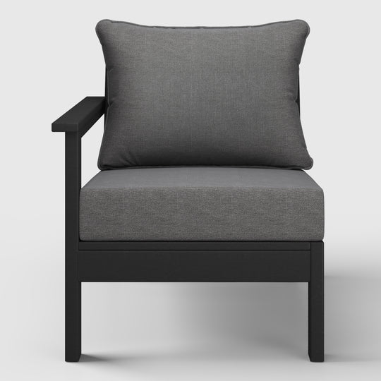 Avalon Outdoor Patio HDPE Left Arm Sectional Corner Club Chair with Patio Cushions