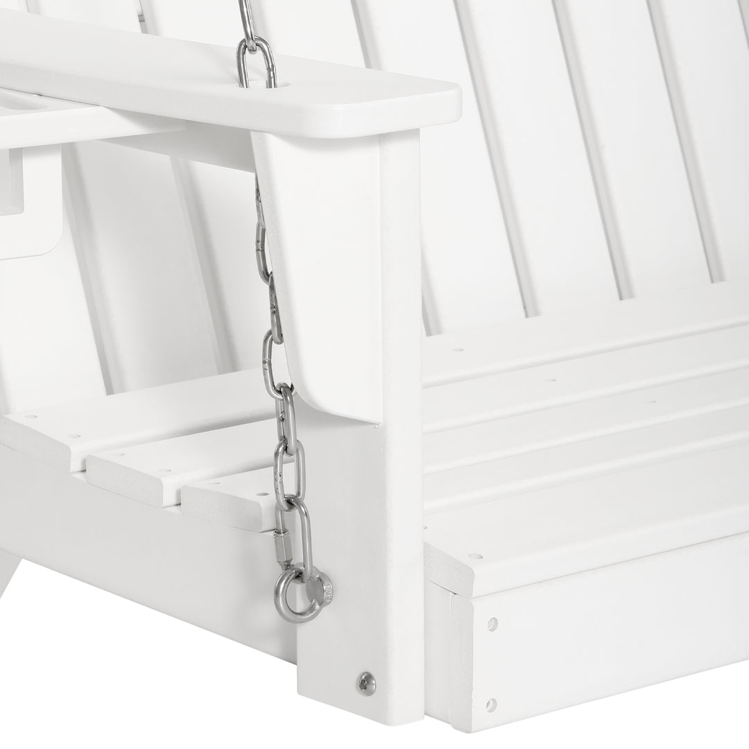 St. Augustine 4ft Outdoor HDPE Poly Farmhouse Hanging Porch Swing With Cup Holders