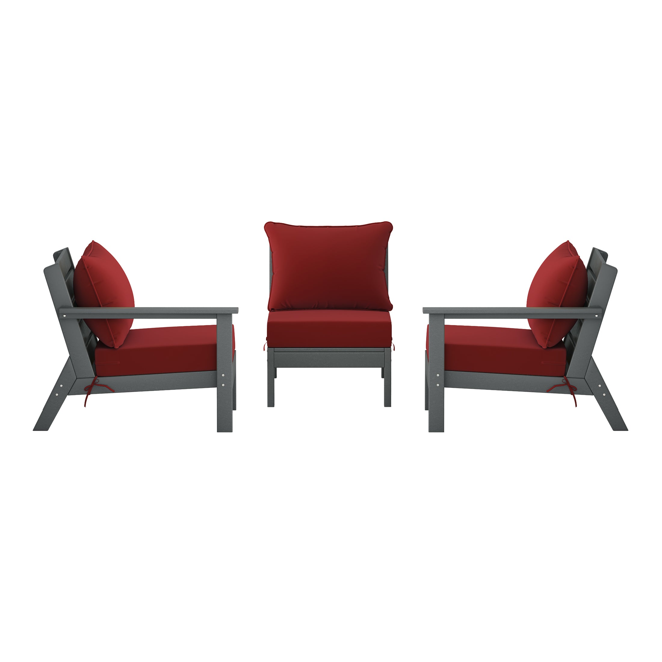 Avalon Outdoor Patio HDPE Sectional Sofa with Patio Cushions