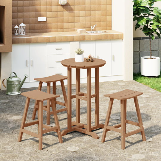 Malibu Outdoor Patio Counter Height Bar Stools Bistro Bar Table 4-Piece Set