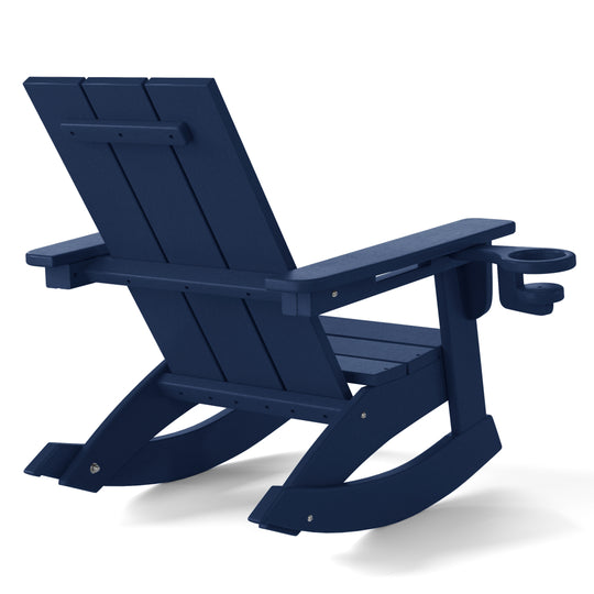 Ashore Outdoor HDPE Plastic Preschool Toddler Modern Adirondack Rocking Chairs (Set of 2)