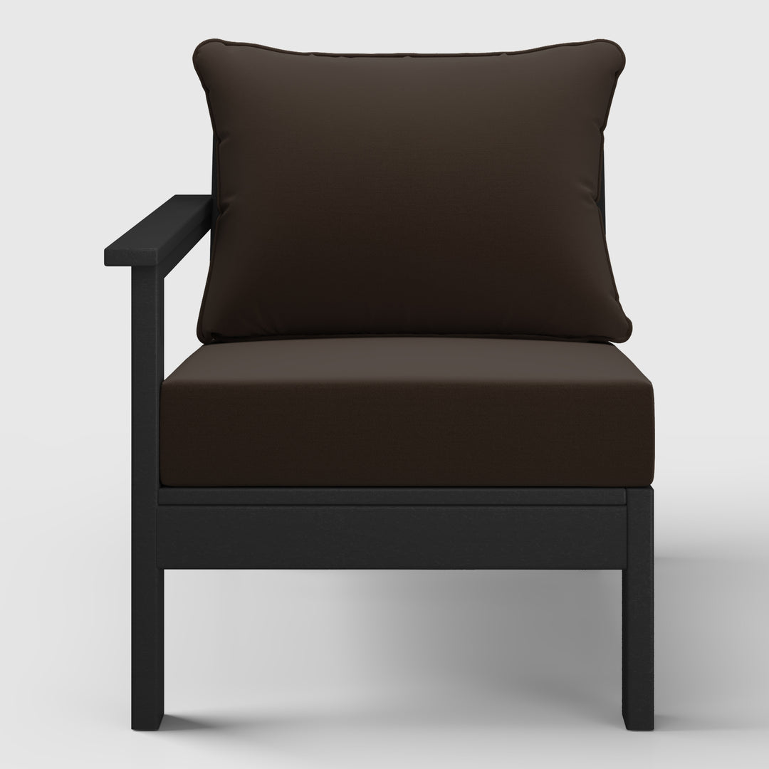 Avalon Outdoor Patio HDPE Left Arm Sectional Corner Club Chair with Patio Cushions