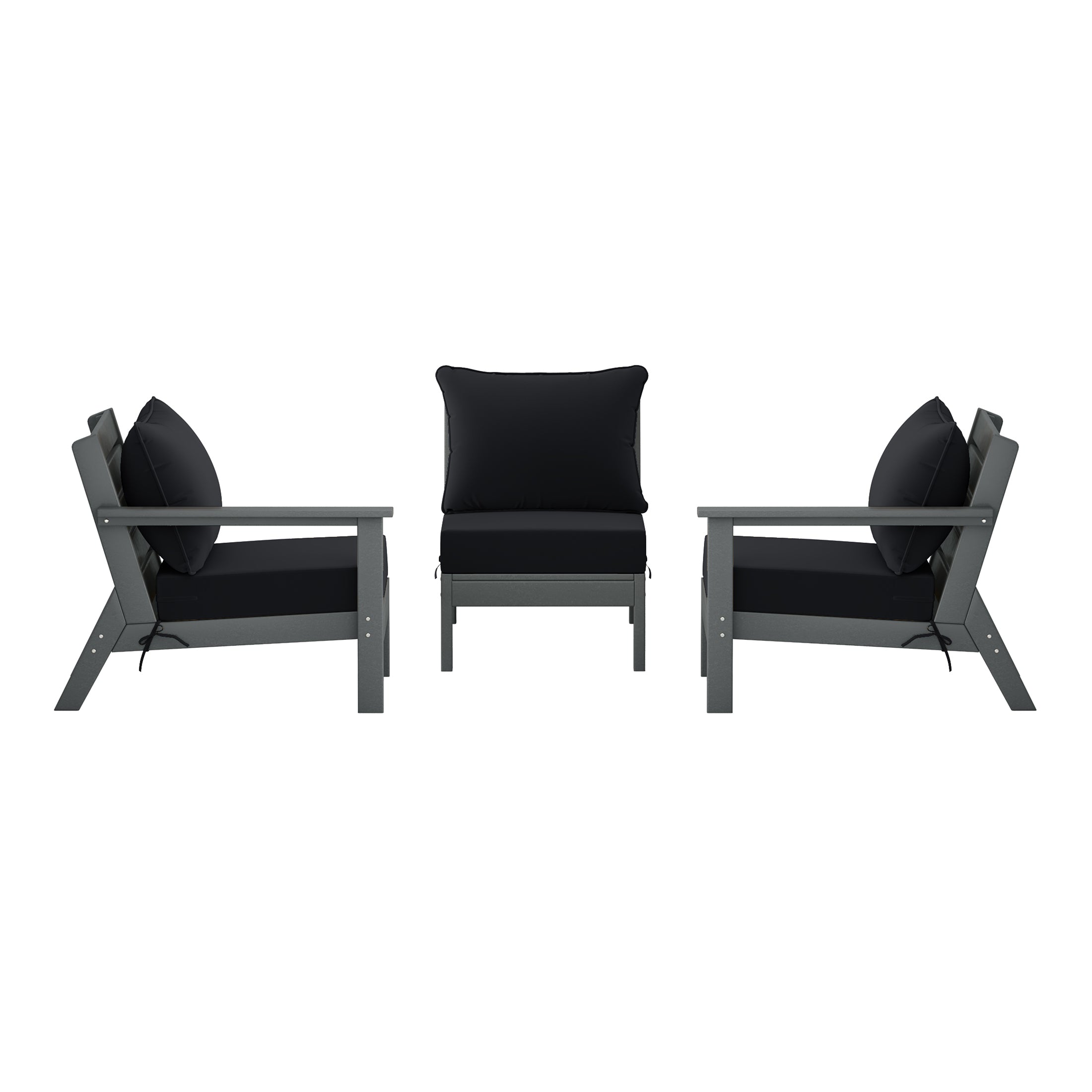 Avalon Outdoor Patio HDPE Sectional Sofa with Patio Cushions