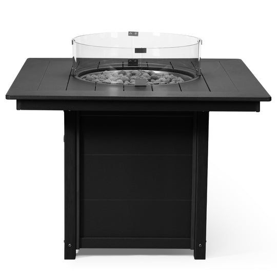 Helios Modern Outdoor Patio Propane 42" Square Fire Pit Table