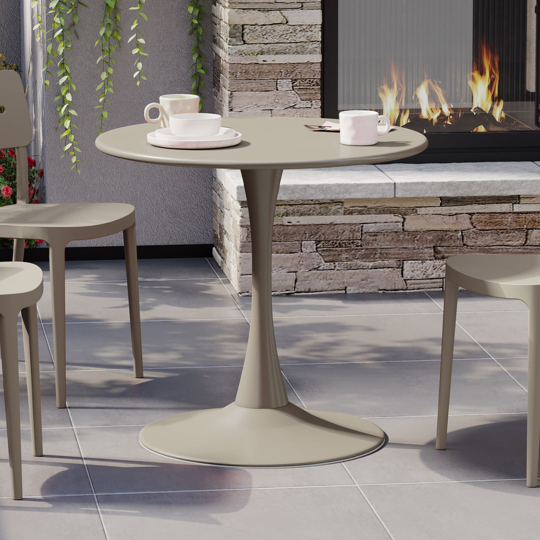 Playa 31.5" Round Outdoor Indoor Metal Cocktail Dining Table