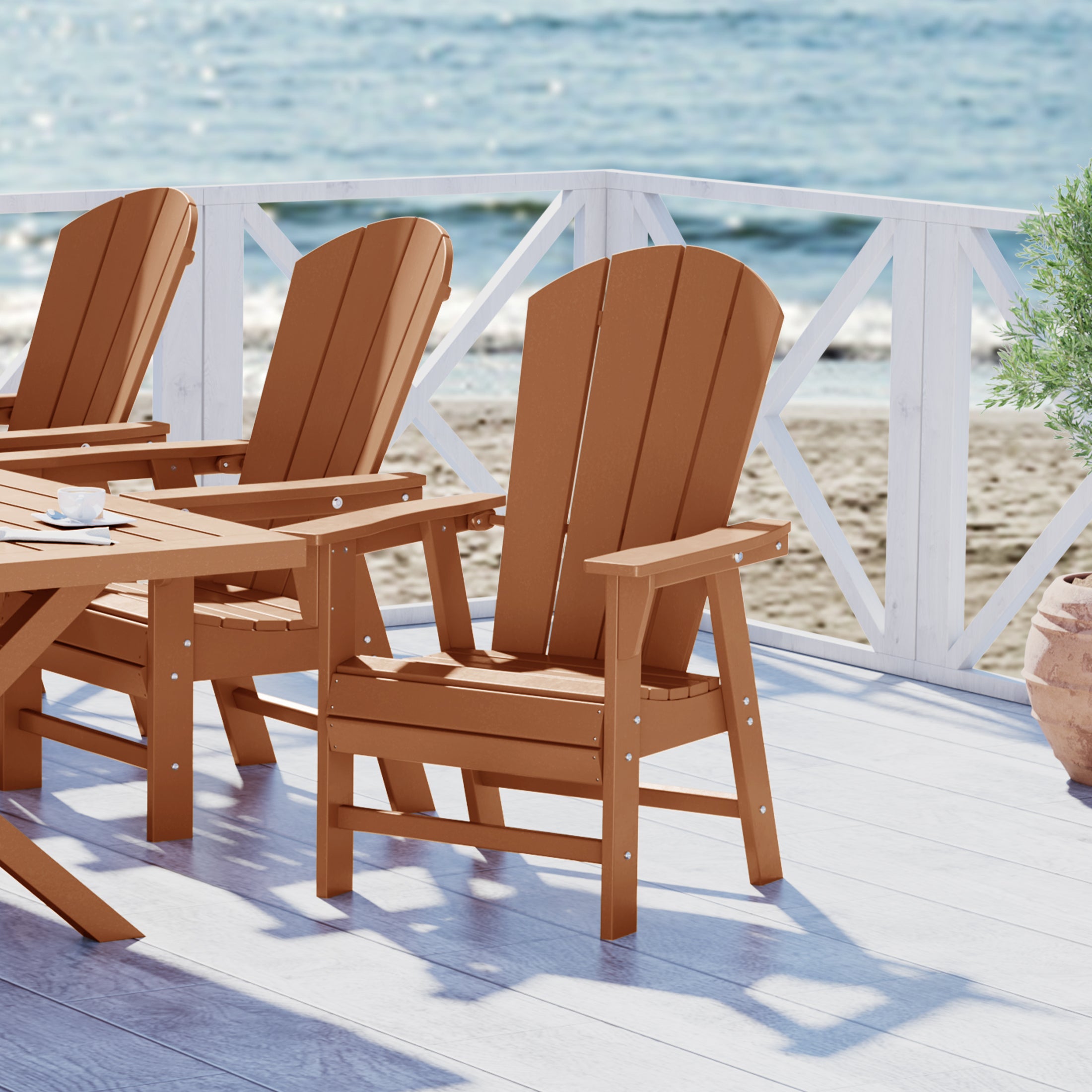 Malibu Outdoor Patio Classic Adirondack Chair for Outdoor Dining