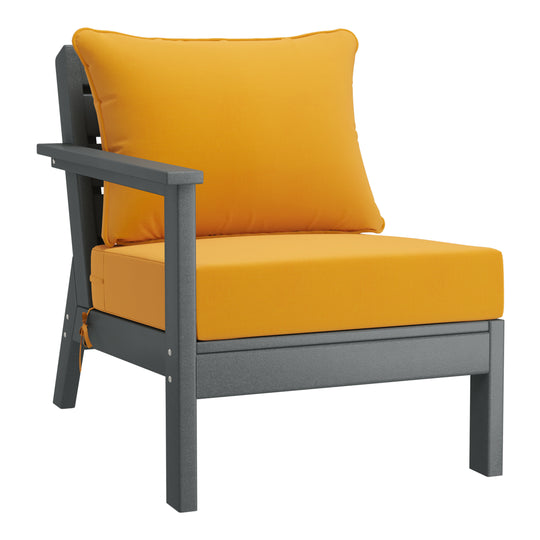 Avalon Outdoor Patio HDPE Sectional Sofa with Patio Cushions