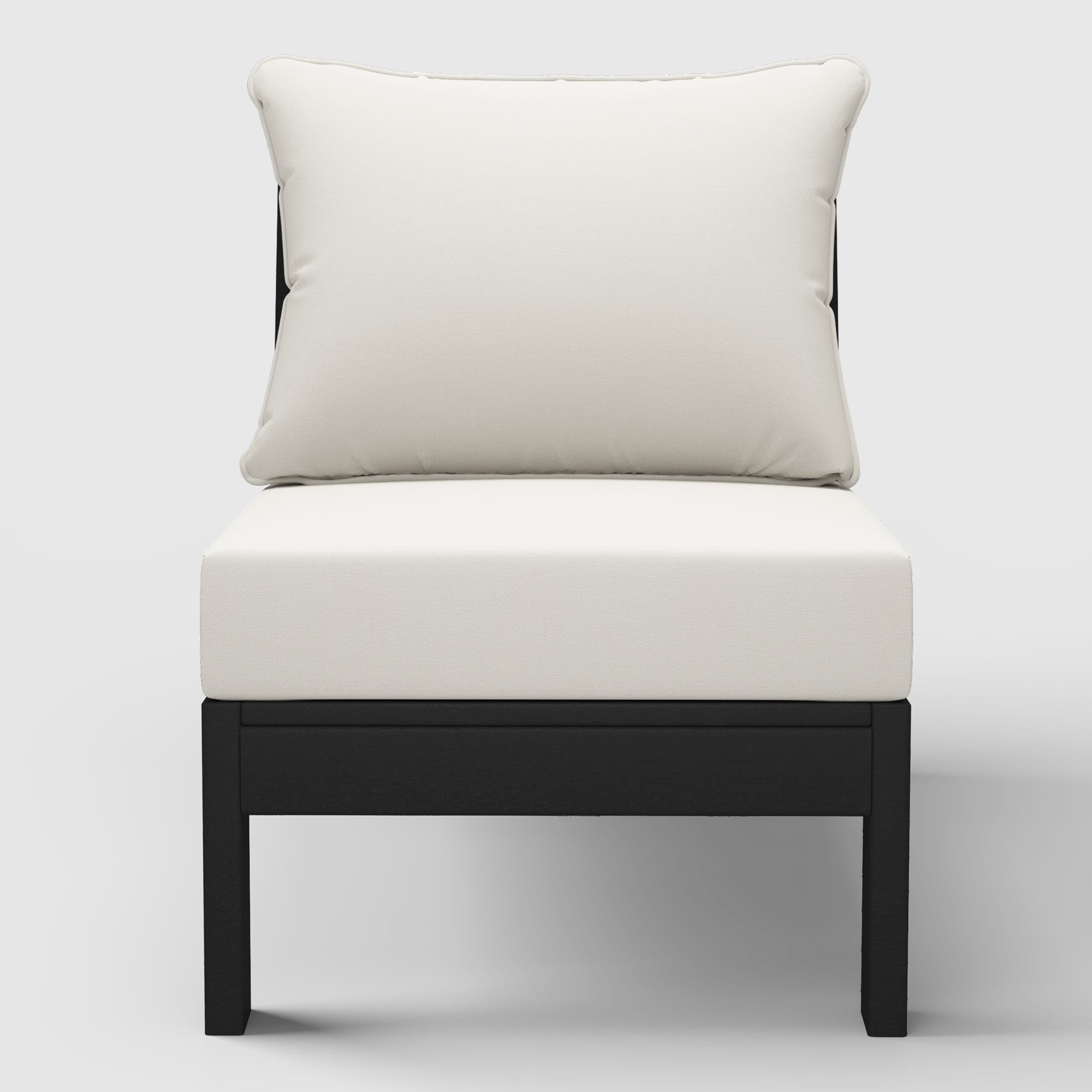Avalon Outdoor HDPE Deep Seating Modular Armless Patio Chair with Patio Cushions