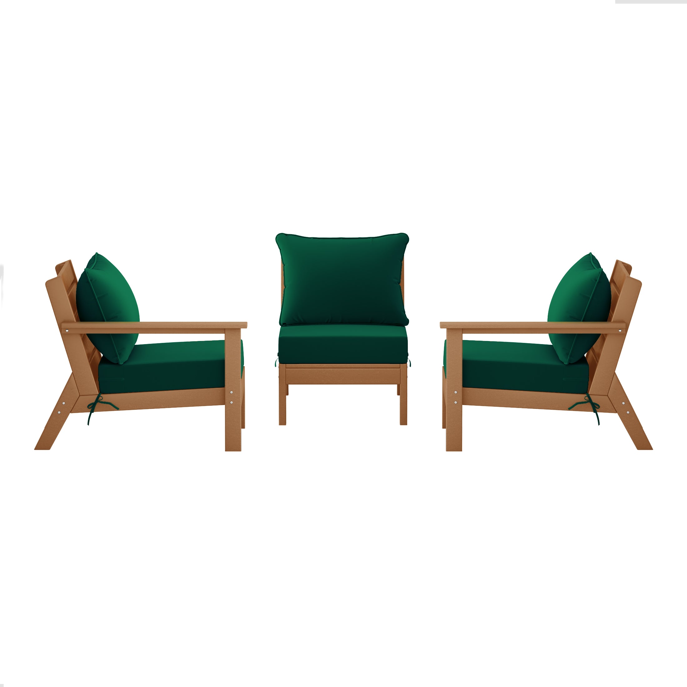 Avalon Outdoor Patio HDPE Sectional Sofa with Patio Cushions