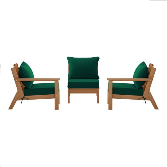 Avalon Outdoor Patio HDPE Sectional Sofa with Patio Cushions
