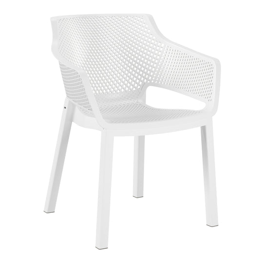 Playa Outdoor Modern Stackable Plastic Resin Patio Dining Armchair (Set of 4)