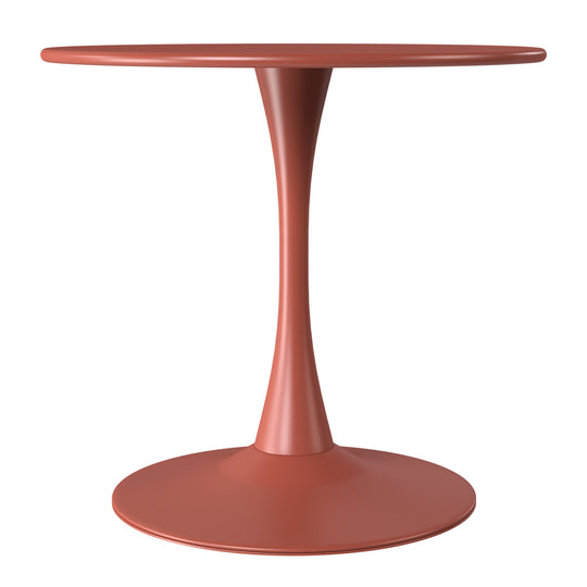Playa 5-Piece Round Metal Bistro Dining Table Set And Stackable Resin Patio Dining Side Chairs