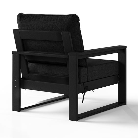 Outdoor HDPE Left Arm Sectional Patio Corner Club Chair with Patio Cushions
