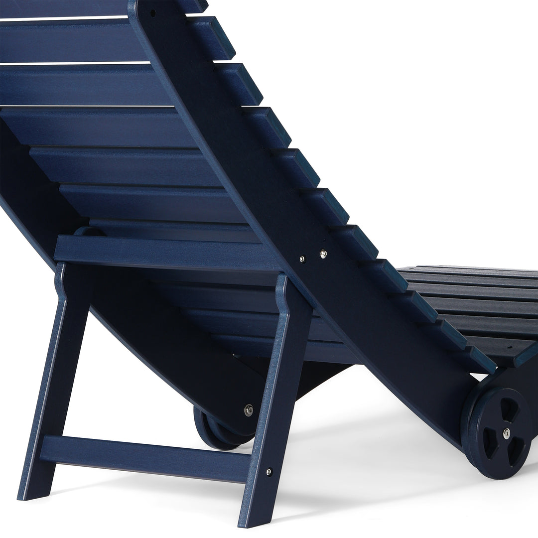 Outdoor HDPE In-Pool Patio Chaise Lounge Chair With Wheels