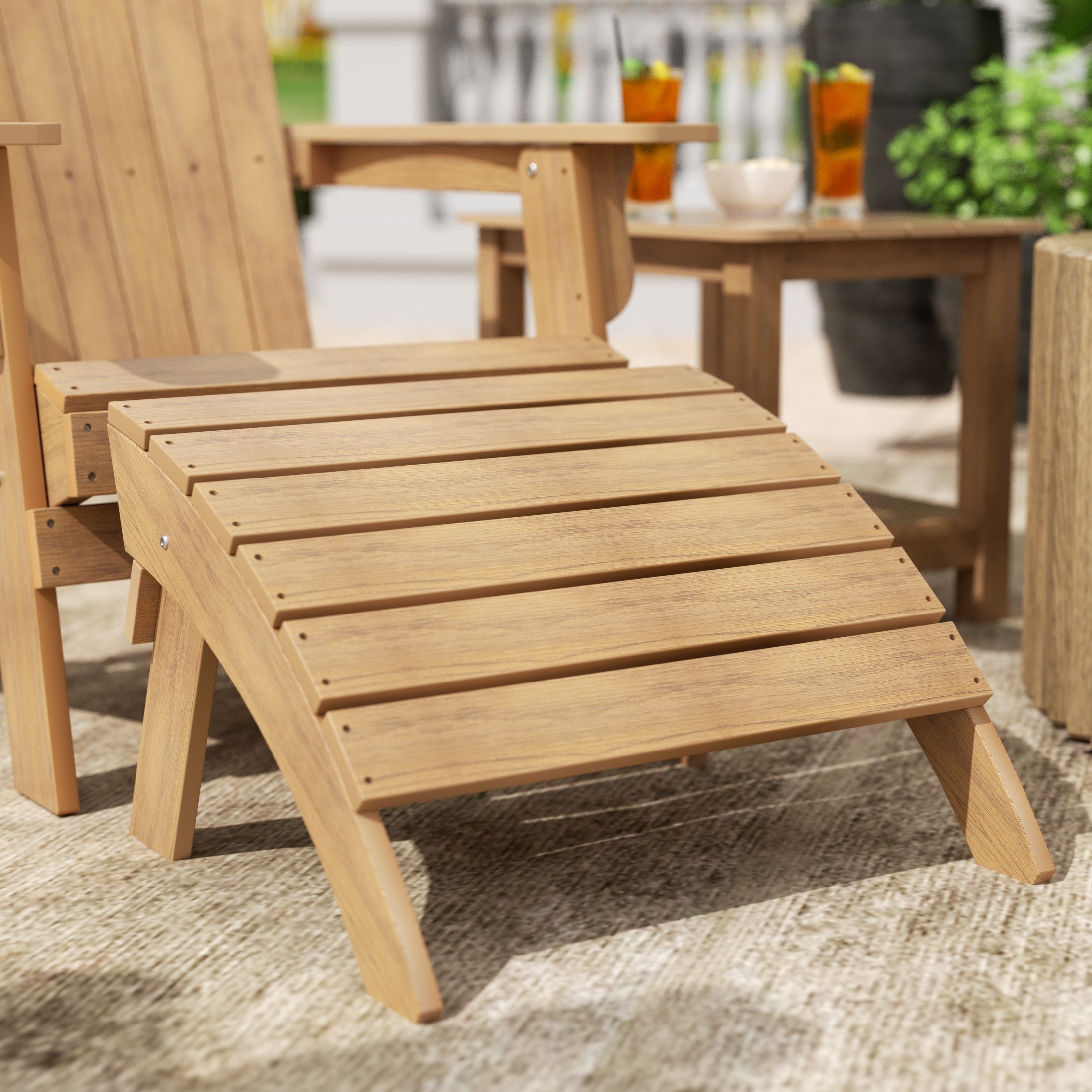 Tuscany Outdoor Patio All-weather Modern Folding Ottoman