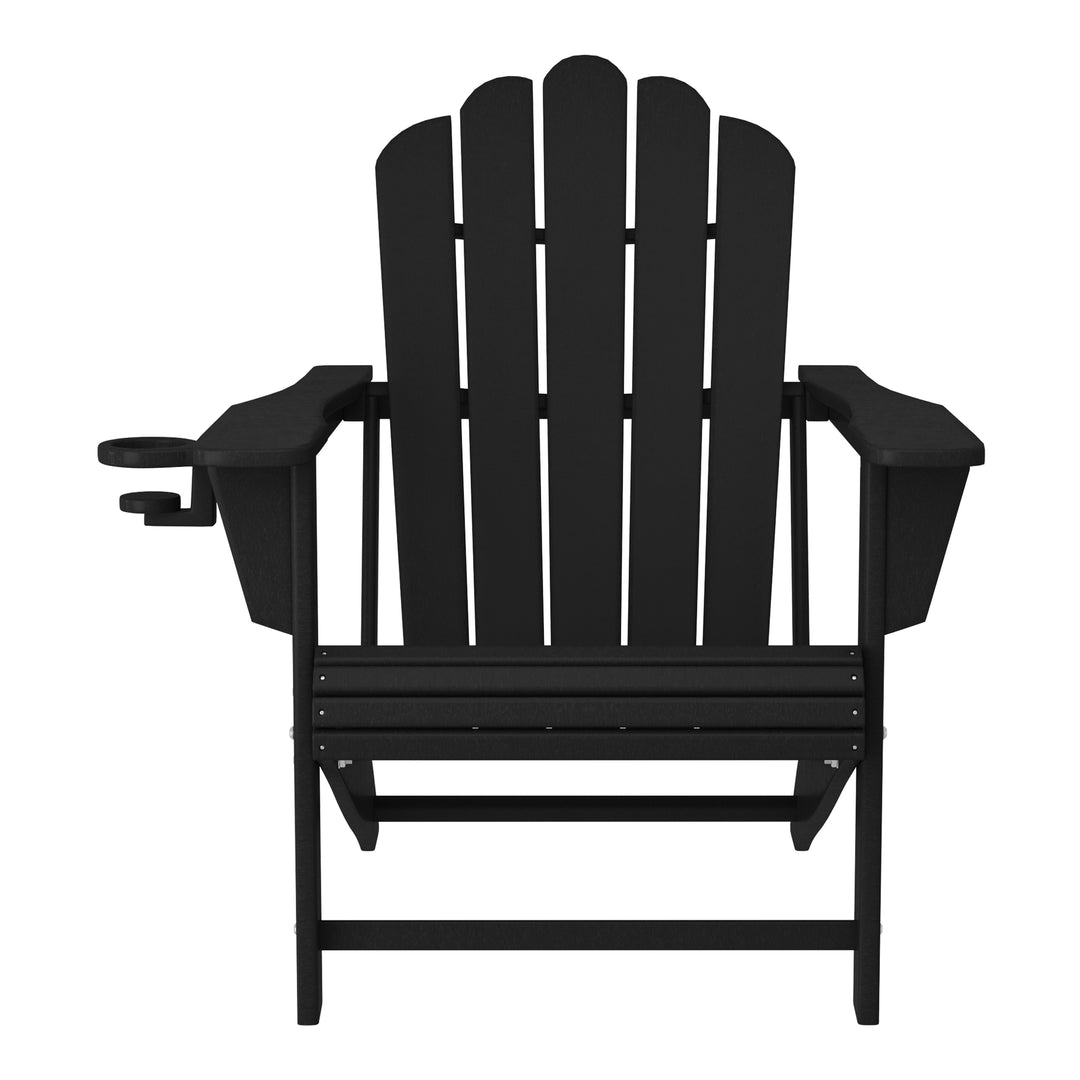 Highland Outdoor Patio HDPE Adirondack Chair With Cup Holder