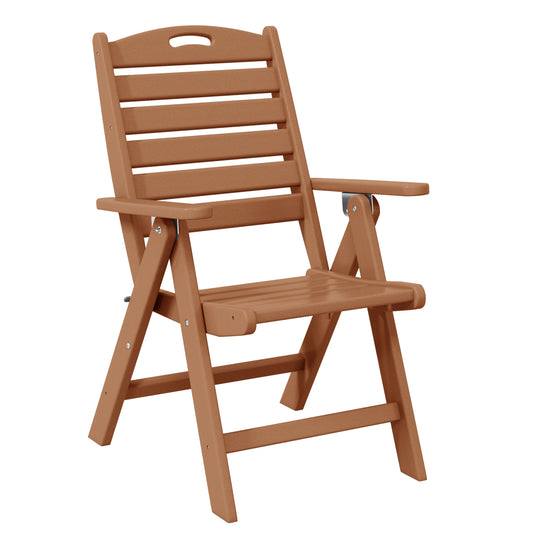 Malibu 5-Piece HDPE Square Patio Dining Table Set with Foldable Chairs