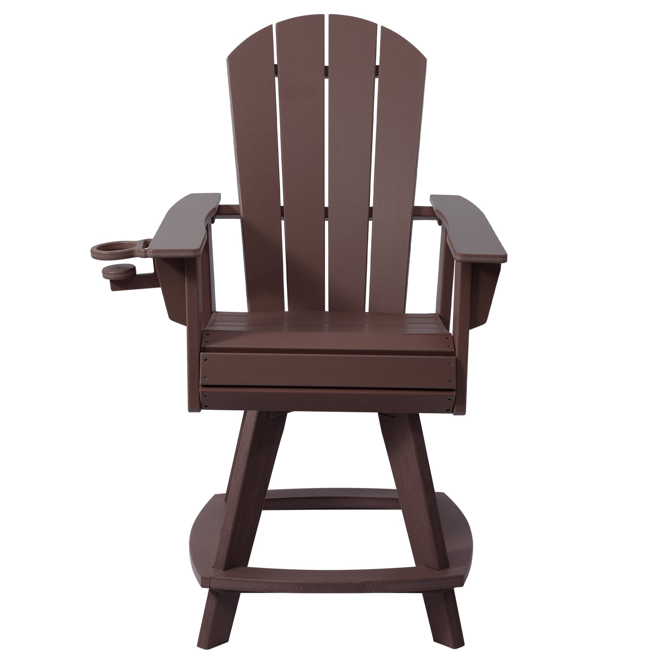 Malibu Outdoor HDPE Adirondack Swivel Counter Height Bar Chair With Cup Holder