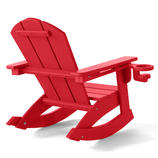 Malibu Outdoor HDPE Plastic Preschool Toddler Classic Adirondack Rocking Chairs (Set of 2)