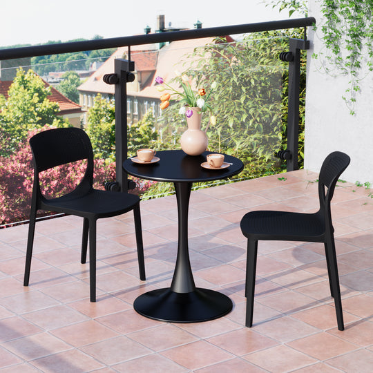 Playa Modern Stackable Plastic Resin Patio Dining Side Chair (Set of 2)