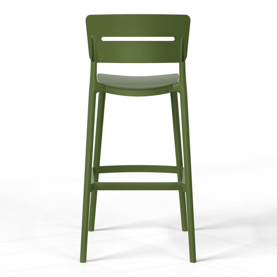 Playa Stackable Polypropylene Resin Plastic Outdoor Patio Bar Stools (Set of 2)