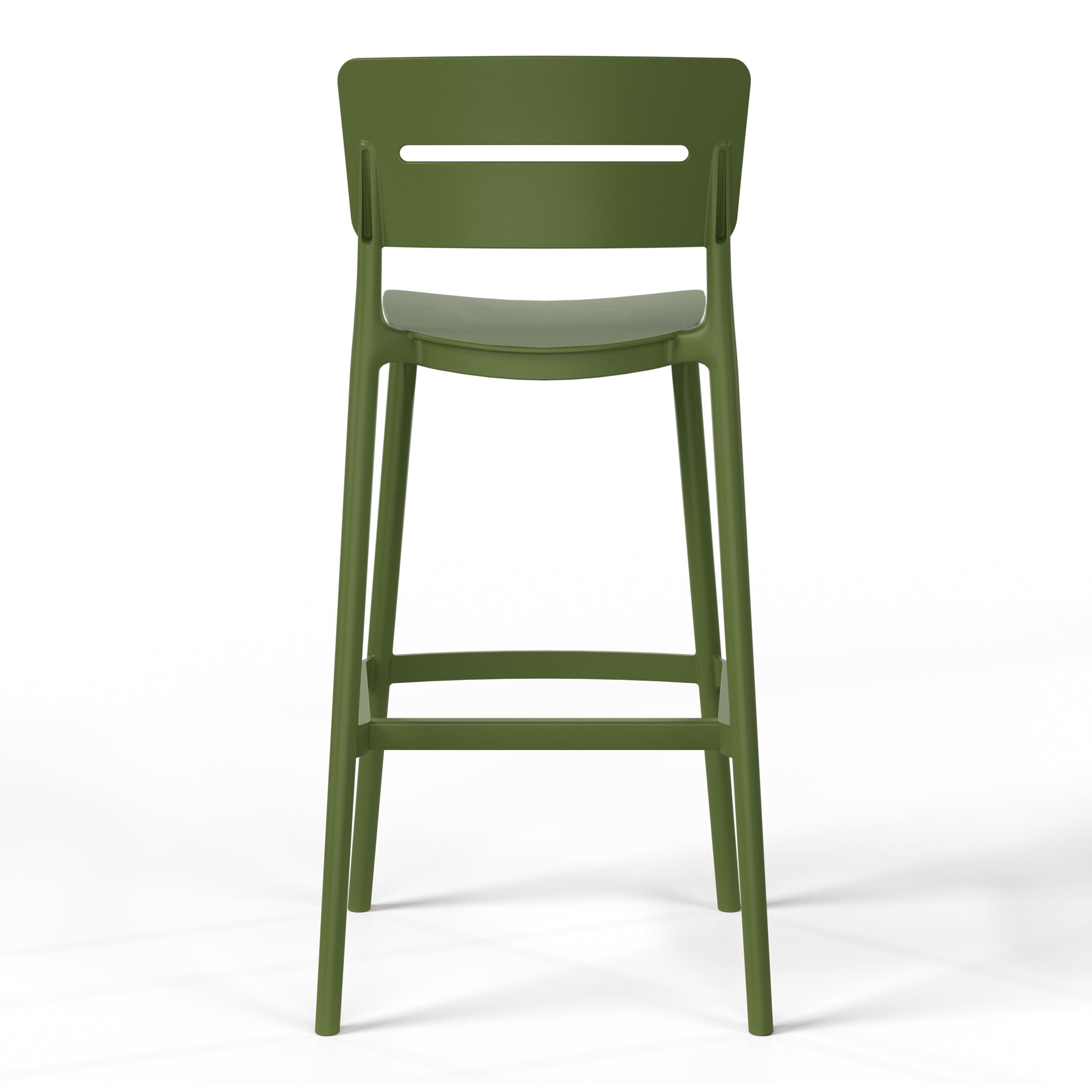 Playa Stackable Polypropylene Resin Plastic Outdoor Patio Bar Stools (Set of 2)