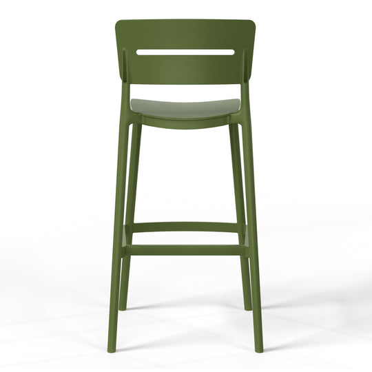 Playa Stackable Polypropylene Resin Plastic Outdoor Patio Bar Stools (Set of 2)