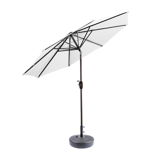 Paolo 9 ft. Patio Umbrella with Black Round Weight Base Kit