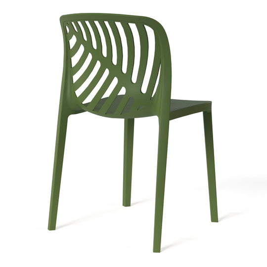 Playa Outdoor Modern Stackable Polypropylene Plastic Patio Bistro Dining Side Chairs (Set of 2)