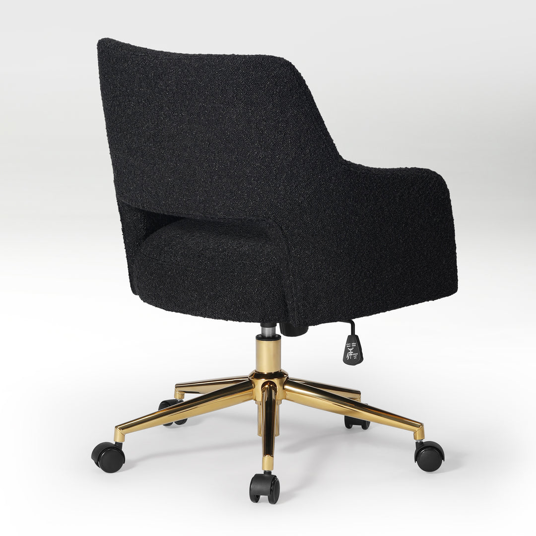 Genevieve Mid-Century Modern Swivel Office Vanity Chair with Wheels