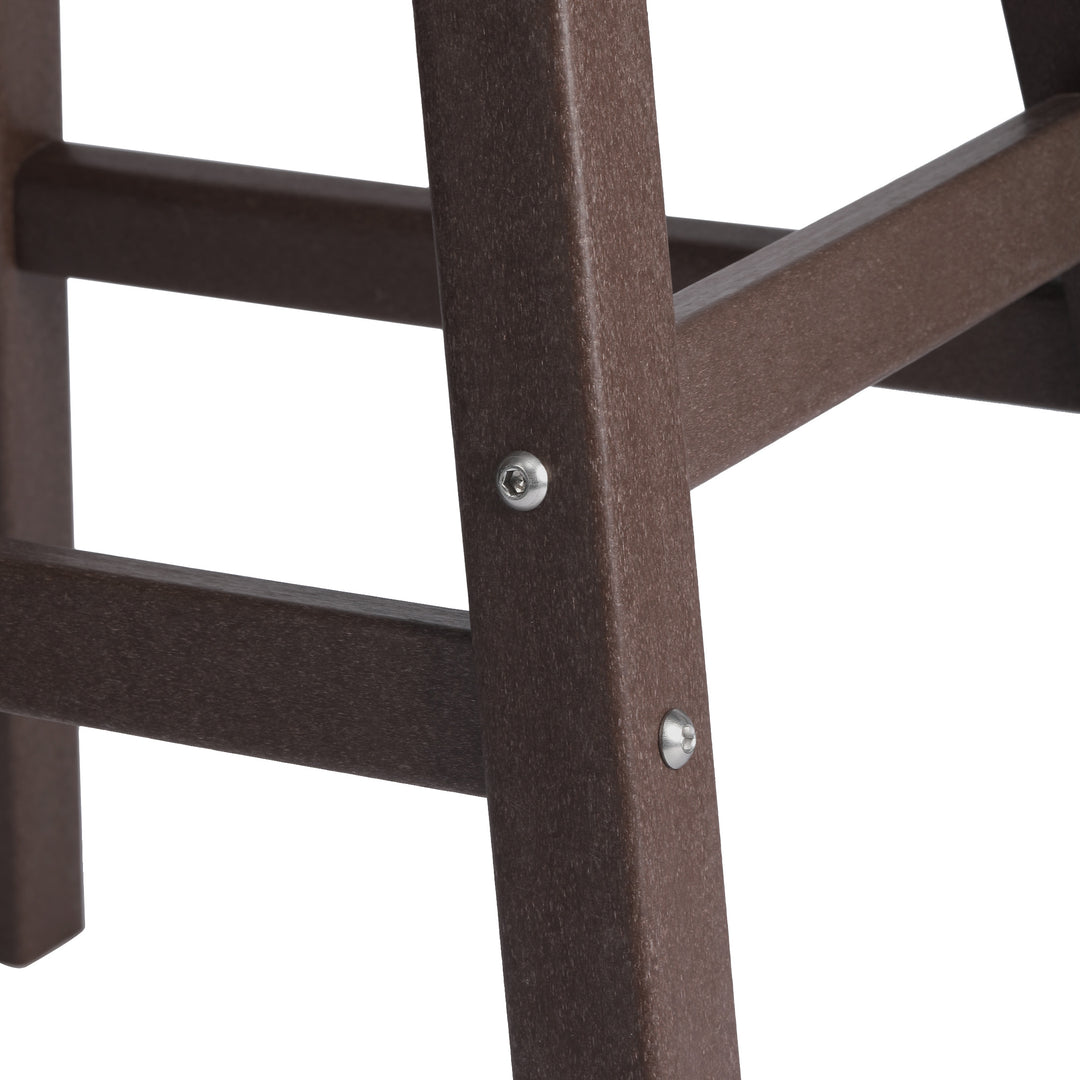 Malibu 24" HDPE Outdoor Patio Counter Height Bar Stools (Set of 2)