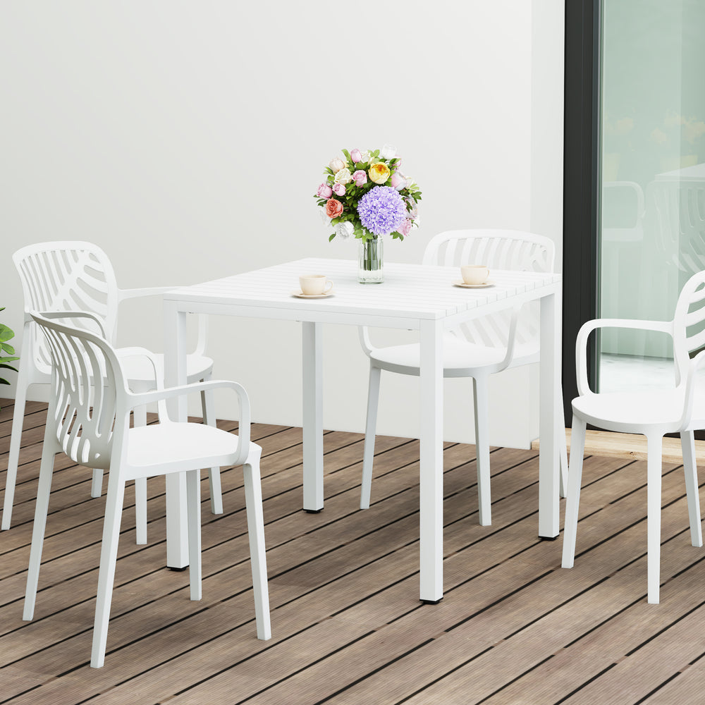 Playa 31.5" Iron Metal Frame Outdoor Square Patio Dining Table